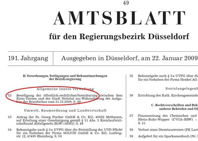 Beerdigung einer ö-r Vereinbarung